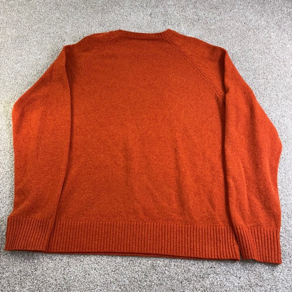 J. Crew Men XL Orange 100% Lambswool Crewneck Sweater Raglan Knit Classic Casual - Picture 8 of 8